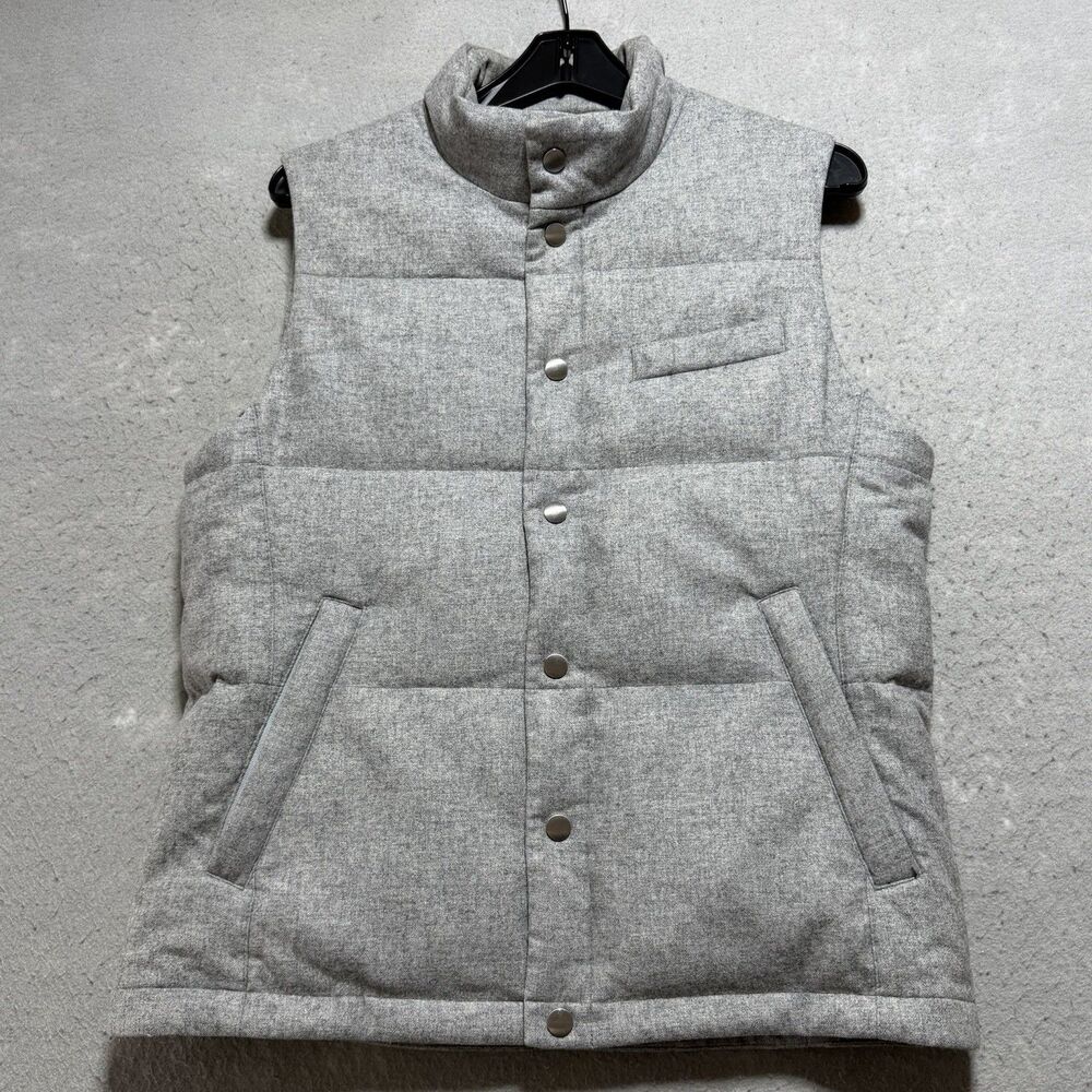 Suit Supply Vest Size Mens Size Medium Gray Leo Master Wool Down Gilet Snap